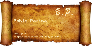 Bahis Pamina névjegykártya
